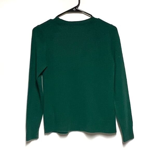 New Quince Cashmere Sweater Crew Neck  Pullover Everglade Green Preppy Size XS - Picture 3 of 5